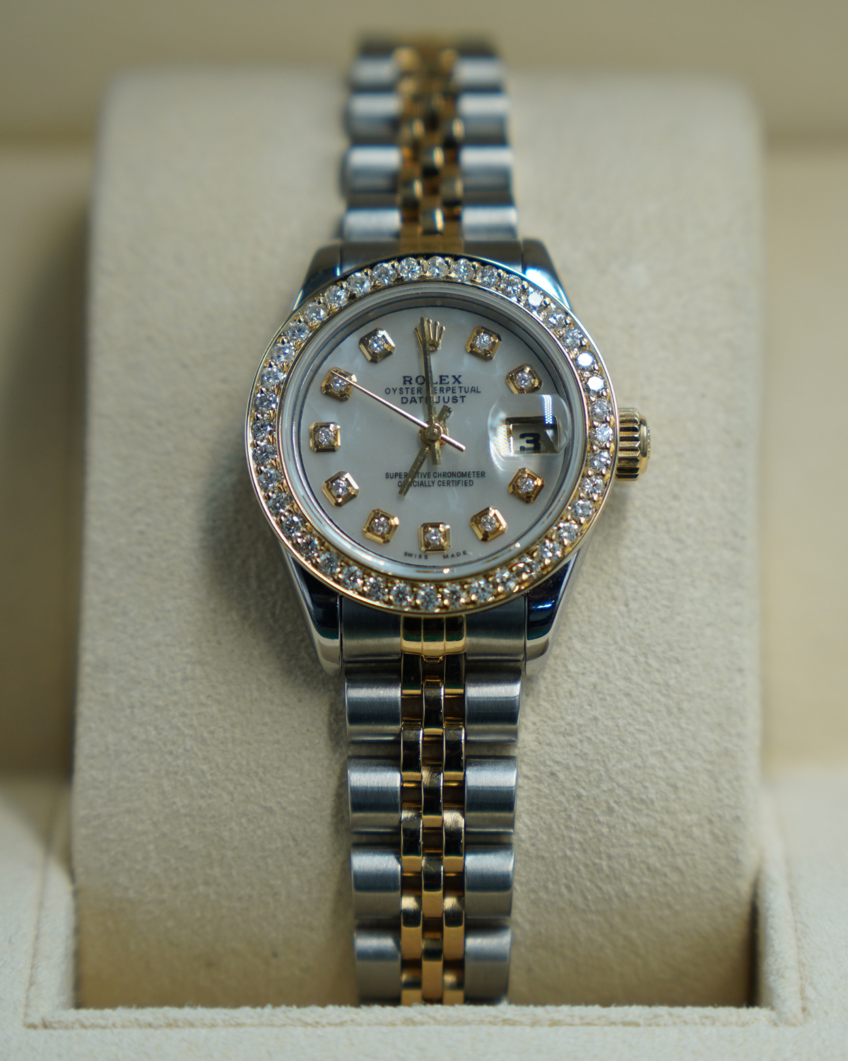 Rolex Datejust 26mm Two-Tone Diamond Bezel with MOP Diamond Dial