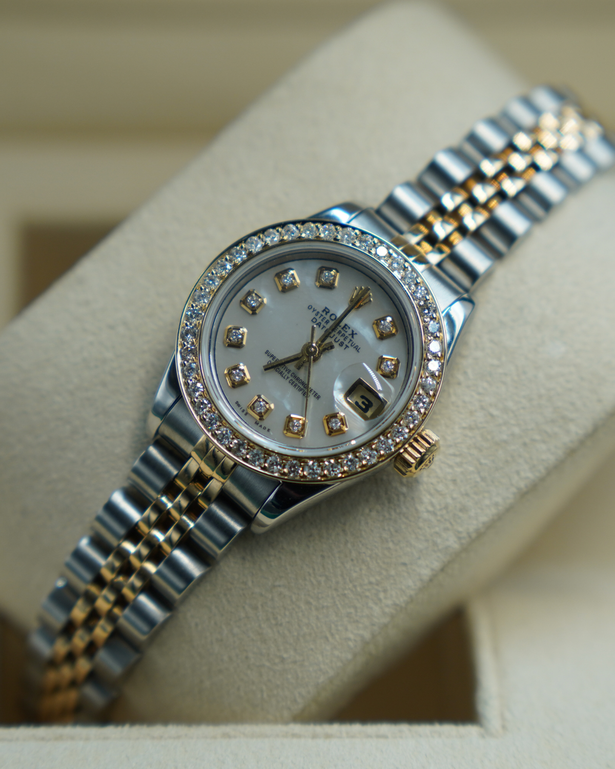 Rolex Datejust 26mm Two-Tone Diamond Bezel with MOP Diamond Dial