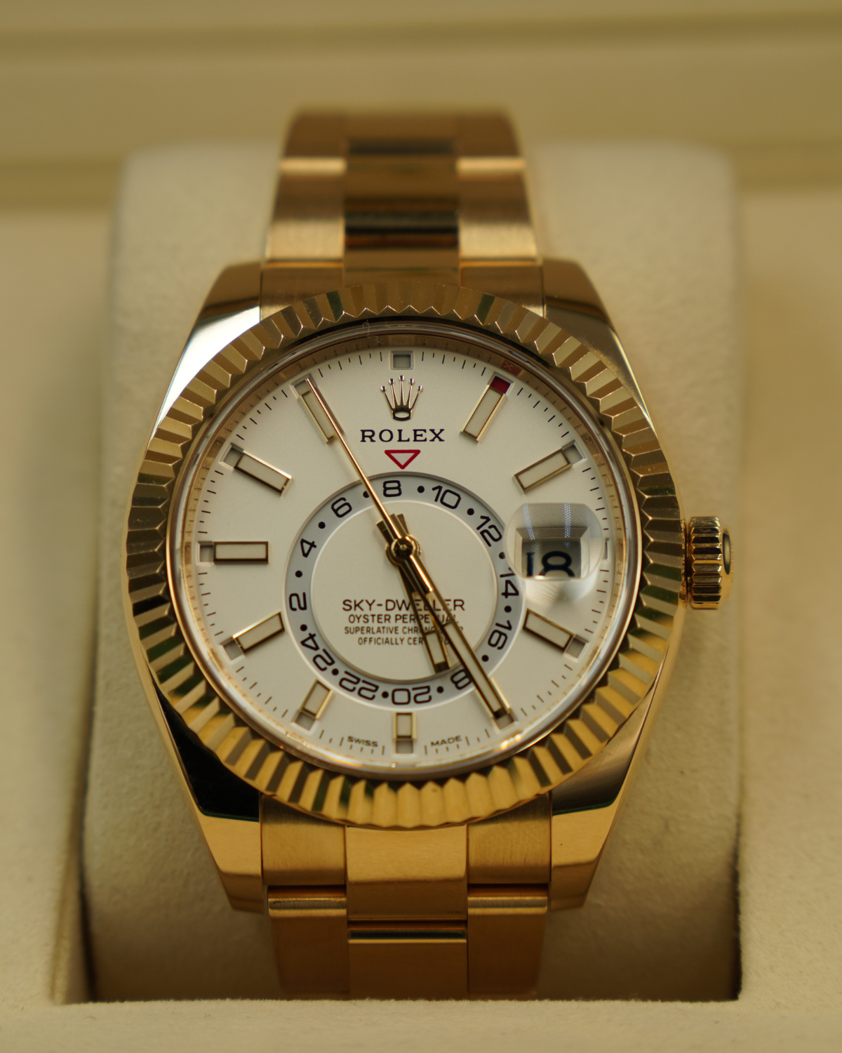 2022 Rolex Sky-Dweller Gold White Dial 326938