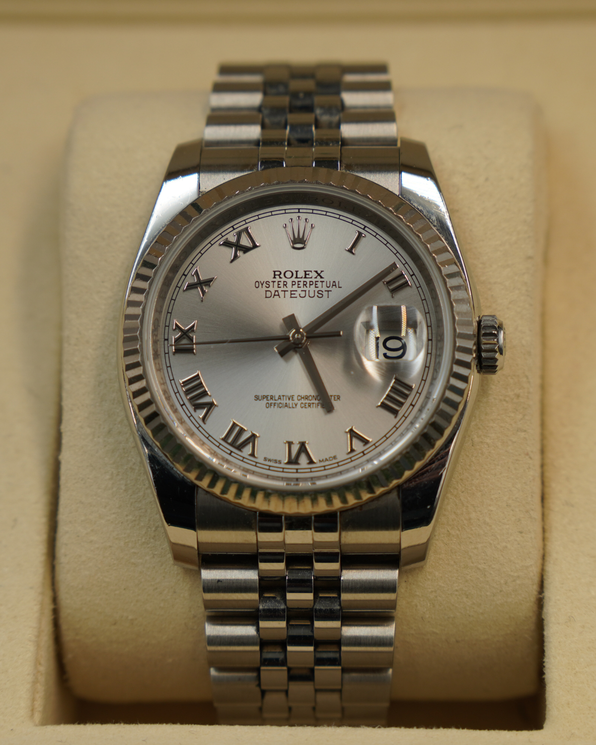 2015 Rolex Datejust 36mm Silver Roman 116234