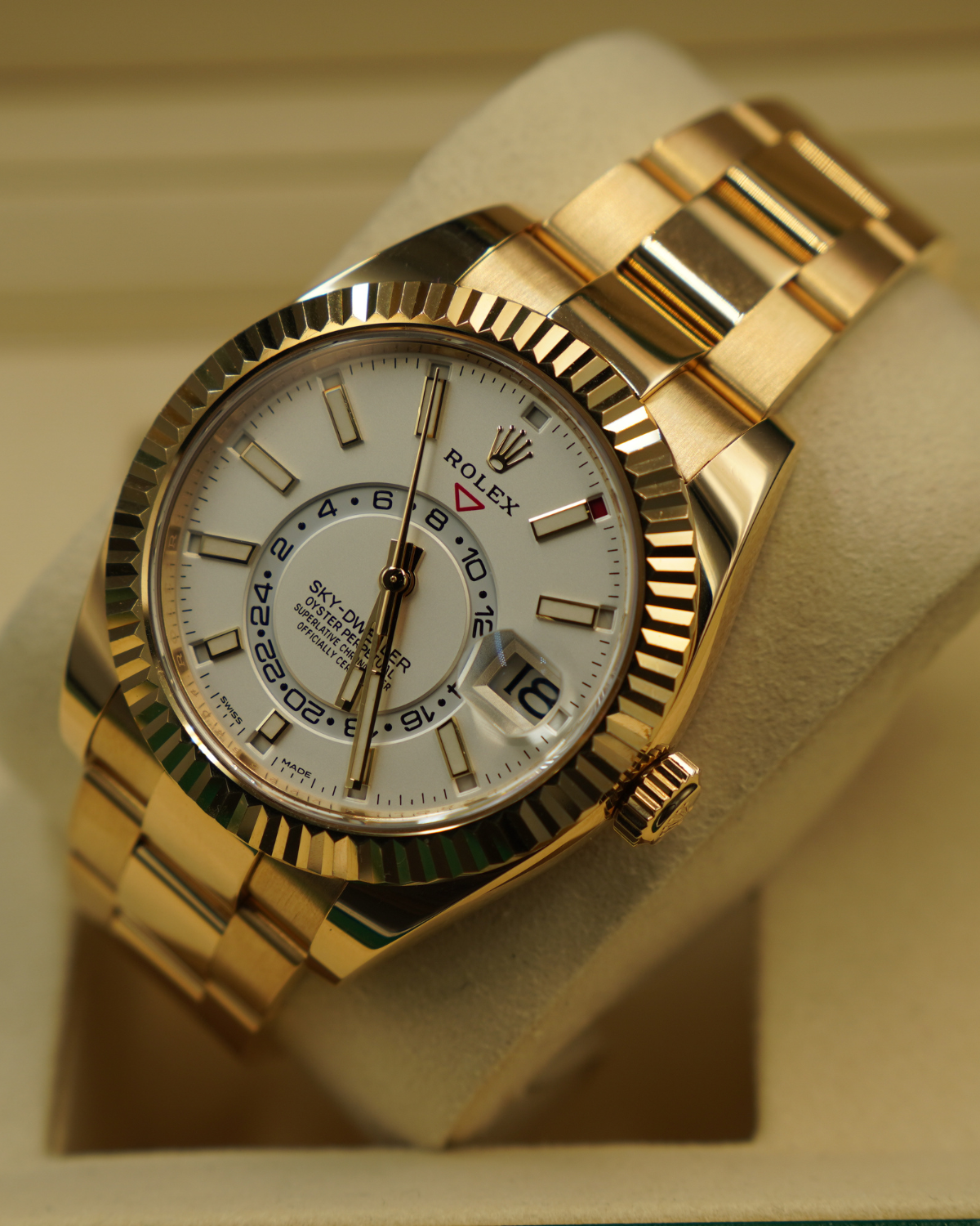 2022 Rolex Sky-Dweller Gold White Dial 326938