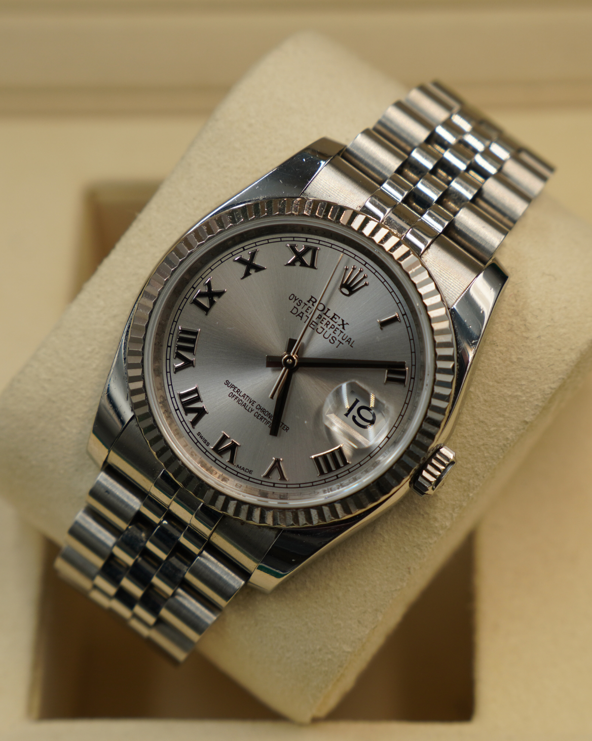 2015 Rolex Datejust 36mm Silver Roman 116234