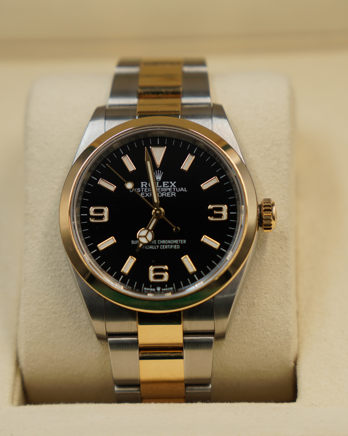 2021 Rolex Explorer 36mm Two-Tone Gold 124273