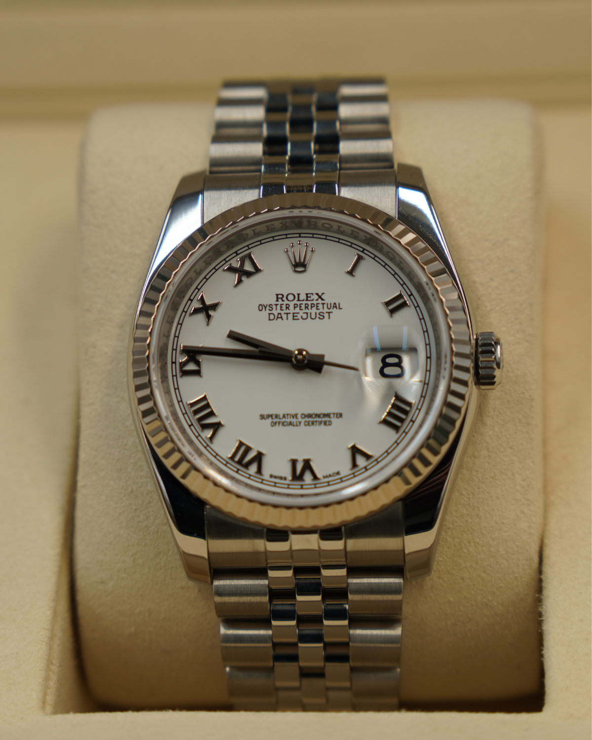 Rolex Datejust 36mm White Roman 116234