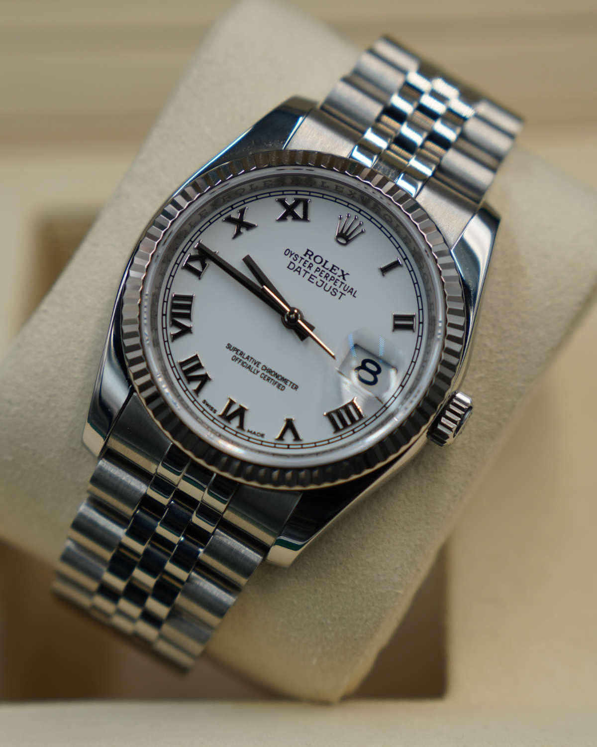 Rolex Datejust 36mm White Roman 116234