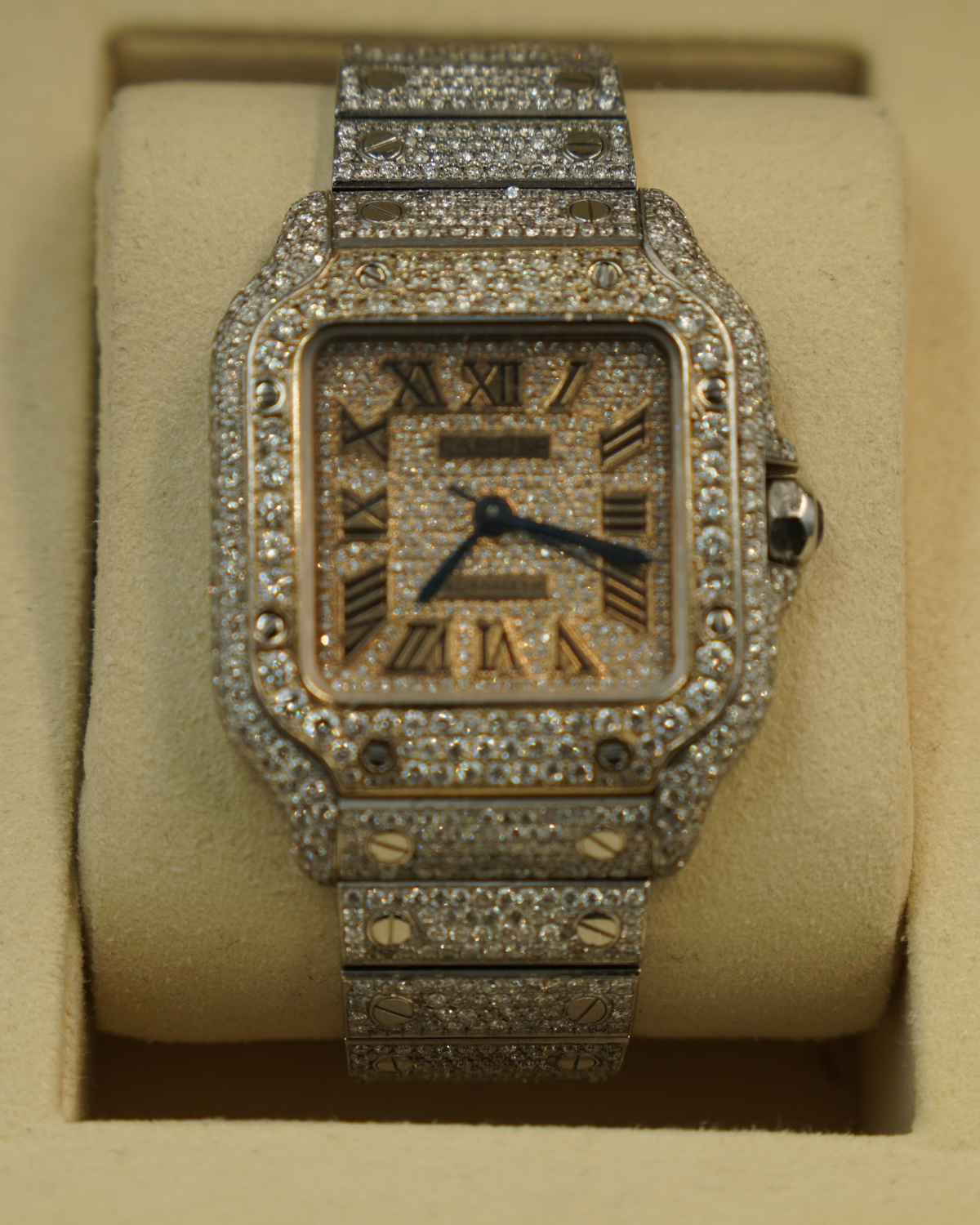 2021 Cartier Santos Medium Original W/ Aftermarket Diamonds WSSA0029
