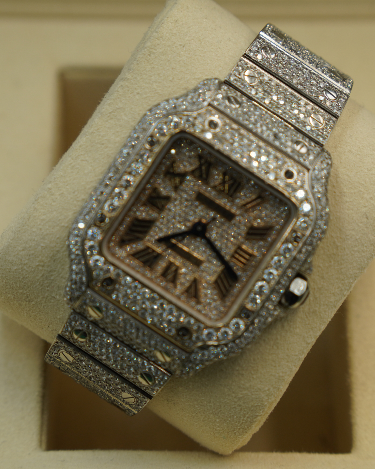 2021 Cartier Santos Medium Original W/ Aftermarket Diamonds WSSA0029