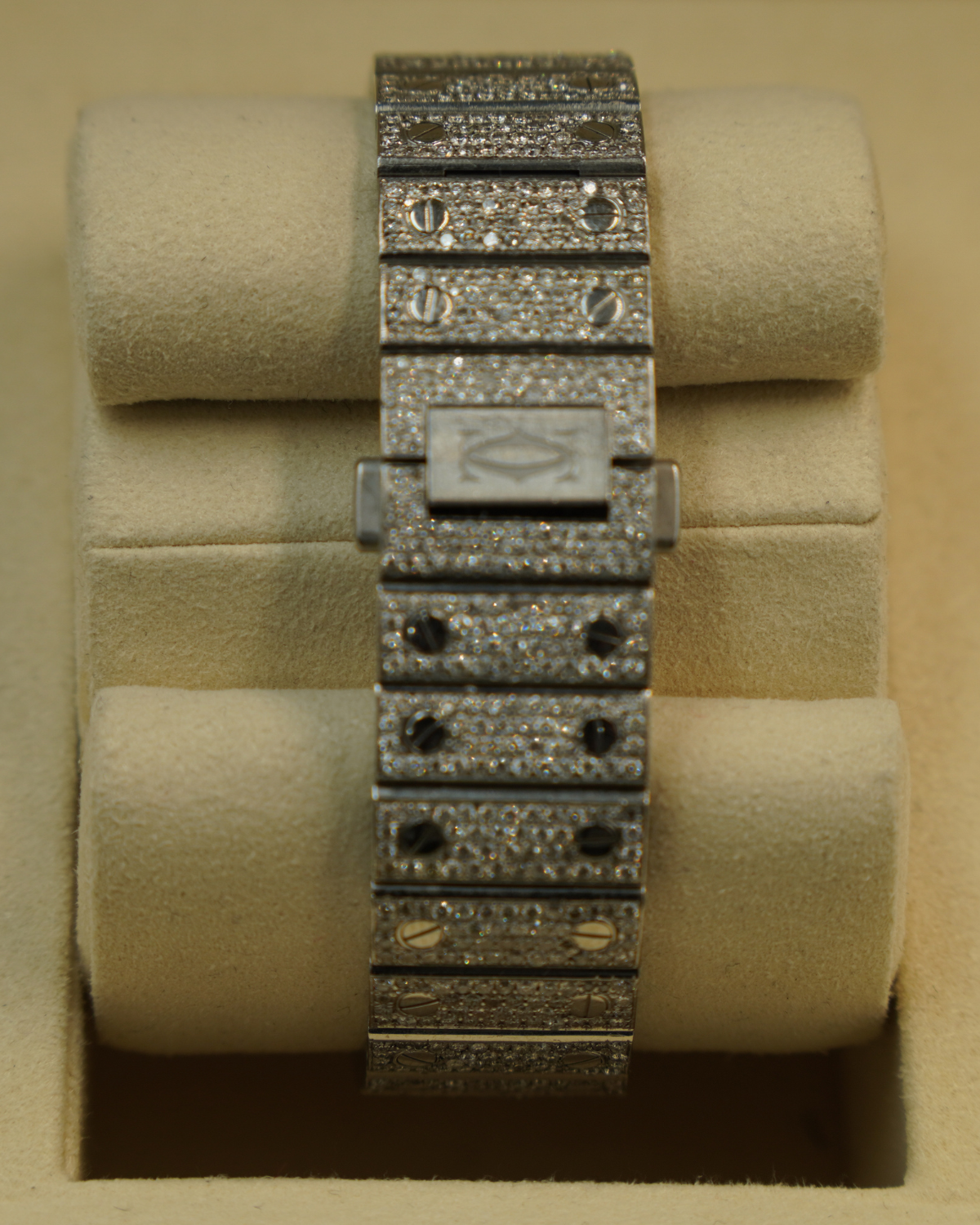 2021 Cartier Santos Medium Original W/ Aftermarket Diamonds WSSA0029