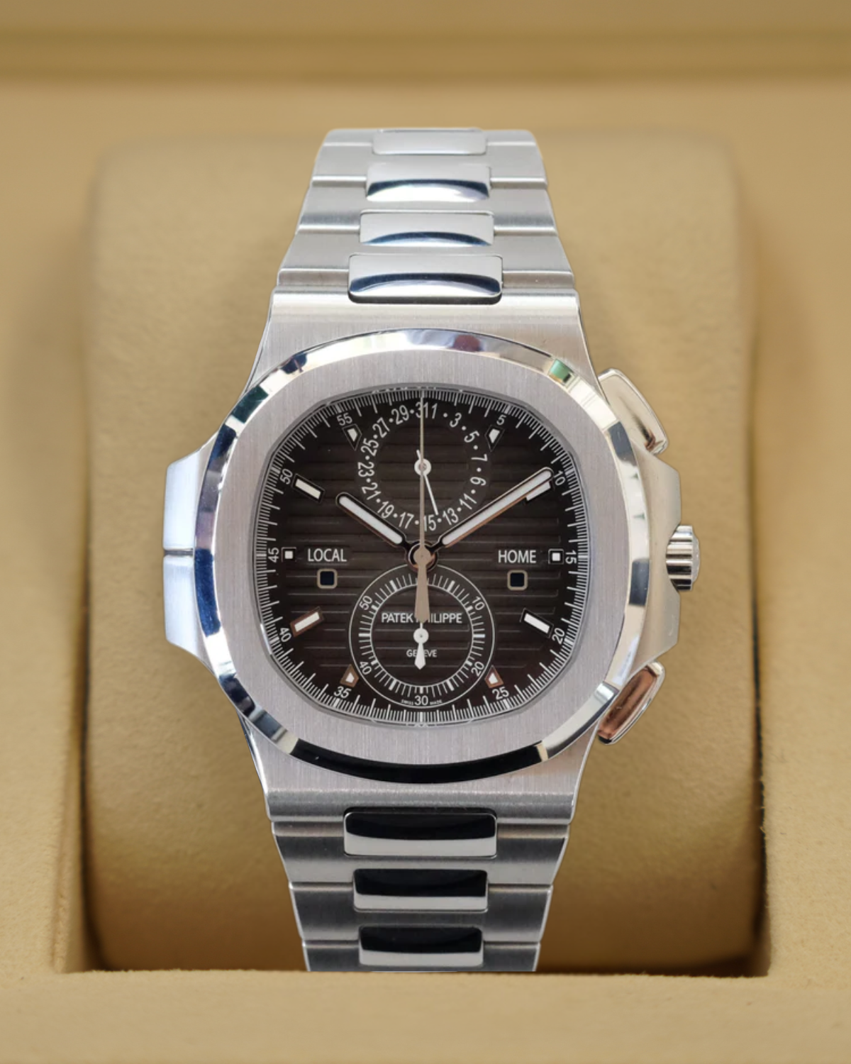 Patek Philippe Nautilus Chronograph Stainless Steel Black Dial 5990/1A