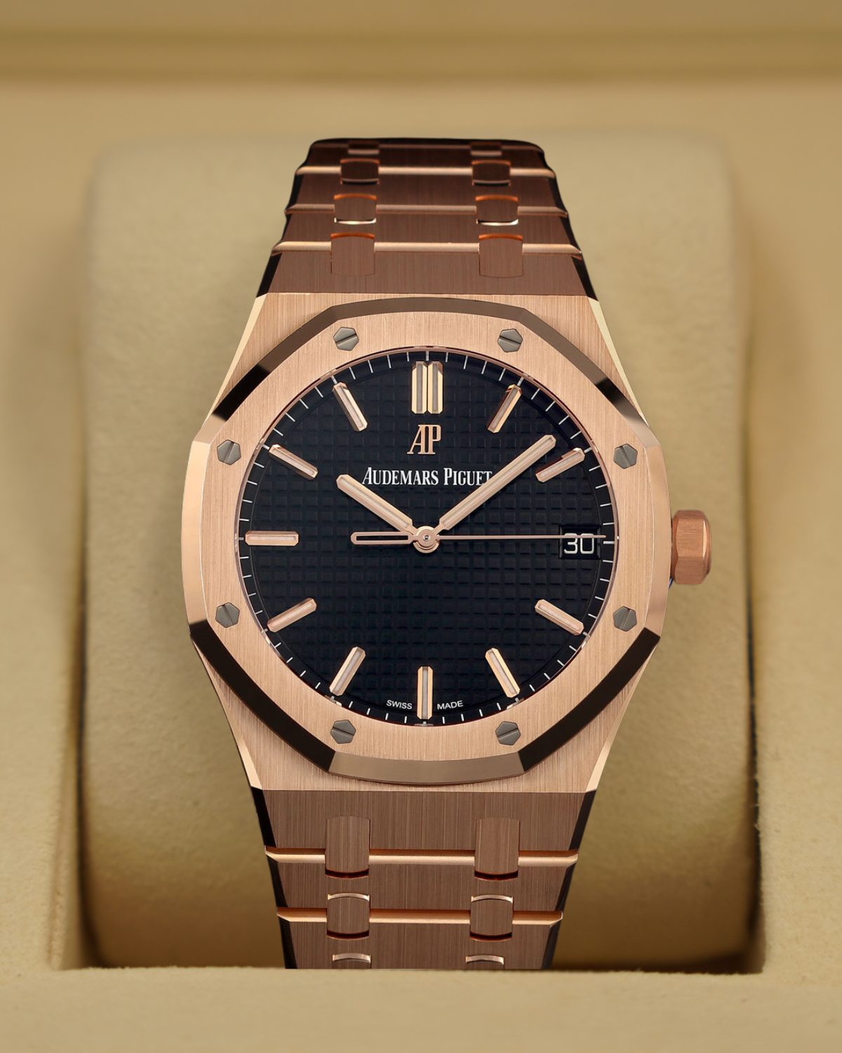Audemars Piguet Royal Oak Rose Gold Black Dial 15500OR